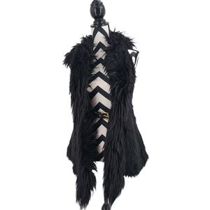 Versace for H&M Faux Fur Belt Buckled Vest Waist Coat Size 6